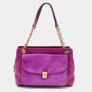 Tory Burch Purple and Gold Shoulder Bag